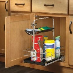 Rev-A-Shelf Pantry Organizers 11.25-in W x 19.5-in H 1-Tier Metal Cleaning Caddy