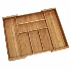 Style Selections Drawer Organizers 18.125-in x 13.125-in Wood Silverware Insert Drawer Organizer