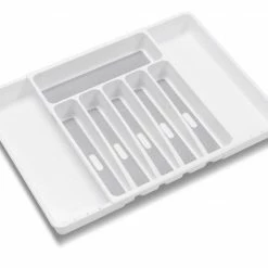 Style Selections Drawer Organizers 15.02-in x 12.88-in Plastic Silverware Insert Drawer Organizer