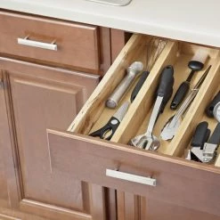 Style Selections Drawer Organizers 22.125-in x 2.5-in Bamboo Drawer Divider Drawer Organizer -Rubbermaid Fashion Sell 04415557 scaled