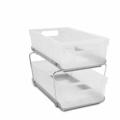 Madesmart Pantry Organizers 9-in W x 10.63-in H 2-Tier Freestanding Plastic Baskets & Organizers