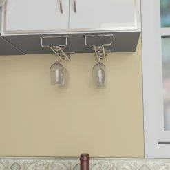 Style Selections Pantry Organizers 4.51-in W x 1.61-in H 1-Tier Under-shelf Metal Stemware Holder -Rubbermaid Fashion Sell 07825897