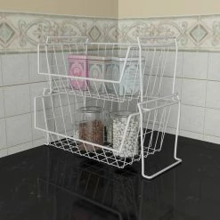 Style Selections Pantry Organizers 19.69-in W x 8.78-in H 1-Tier Freestanding Metal Basket -Rubbermaid Fashion Sell 07825909