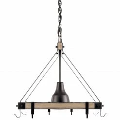 Kichler Pot Racks Barrington 20.25-in x 33.75-in Anvil Iron and Distressed Antique Grey Lighted Pot Rack -Rubbermaid Fashion Sell 08185418