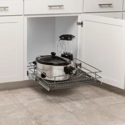 Simply Put Pantry Organizers 20.5-in W x 5.6875-in H 1-Tier Pull Out Metal Soft Close Baskets & Organizers