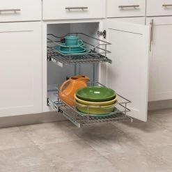 Simply Put Pantry Organizers 14-in W x 19.1875-in H 2-Tier Pull Out Metal Soft Close Baskets & Organizers -Rubbermaid Fashion Sell 08899172