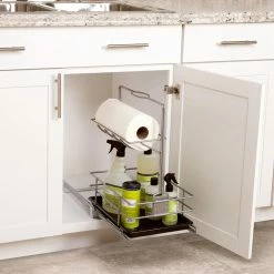 Simply Put Pantry Organizers 11.1875-in W x 19.375-in H 2-Tier Pull Out Metal Cleaning Caddy