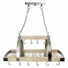 Elegant Designs Pot Racks Home Collection 19.75-in x 36.25-in Wood/Brushed Nickel Lighted Pot Rack -Rubbermaid Fashion Sell 10210146