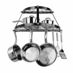 Range Kleen Pot Racks 24.362-in x 12.5-in Black Half-Circle Pot Rack