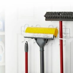 Style Selections Pantry Organizers 16-in W x 5.88-in H 1-Tier Door/Wall Mount Metal Mop and Broom Holder -Rubbermaid Fashion Sell 14577425 scaled