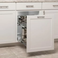 Simply Put Pantry Organizers 14-in W x 19.1875-in H 2-Tier Pull Out Metal Soft Close Baskets & Organizers -Rubbermaid Fashion Sell 14850405