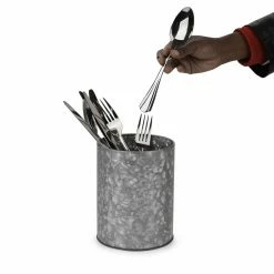Mind Reader Countertop Organizers Mind Reader Galvanized Utensil Holder, Serve Ware Holder, Kitchen Condiment Organizer, Forks, Spoons, Knives, Dining Table, Countertop, Kitchen,- 2 Pack -Rubbermaid Fashion Sell 15870308