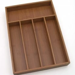 Lipper International Drawer Organizers 14-in x 10.37-in Bamboo Silverware Insert Drawer Organizer