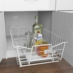 Style Selections Pantry Organizers 11.02-in W x 5.51-in H 1-Tier Pull Out Metal Basket -Rubbermaid Fashion Sell 16244968