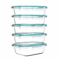 Hastings Home Pantry Organizers 5-Piece Multisize Tempered Glass Food Storage Container -Rubbermaid Fashion Sell 41363433