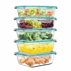 Hastings Home Pantry Organizers 5-Piece Multisize Tempered Glass Food Storage Container -Rubbermaid Fashion Sell 41363515