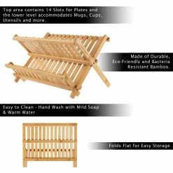 Hastings Home Countertop Organizers 12.5-in W x 16.5-in L x 13-in H Wood Dish Rack -Rubbermaid Fashion Sell 41458100