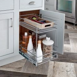 ClosetMaid Pantry Organizers 12.09-in W x 18-in H 2-Tier Pull Out Metal Soft Close Pull-out Organizer -Rubbermaid Fashion Sell 44891822 scaled